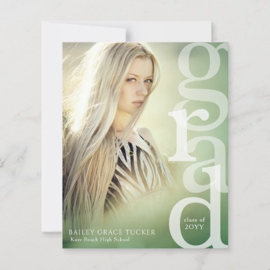 GRAD Overlay Budget Grüne Abschluss Ankündigung (Vorderseite)