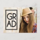 GRAD Overlay Foto Abschluss Save the Date Postkarte (Vorderseite)