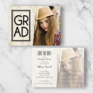 GRAD Overlay Foto Abschluss Save the Date Postkarte