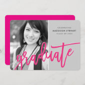 GRAD-PARTY 2021 - moderner, bedruckter Overlay in Dankeskarte (Vorne/Hinten)