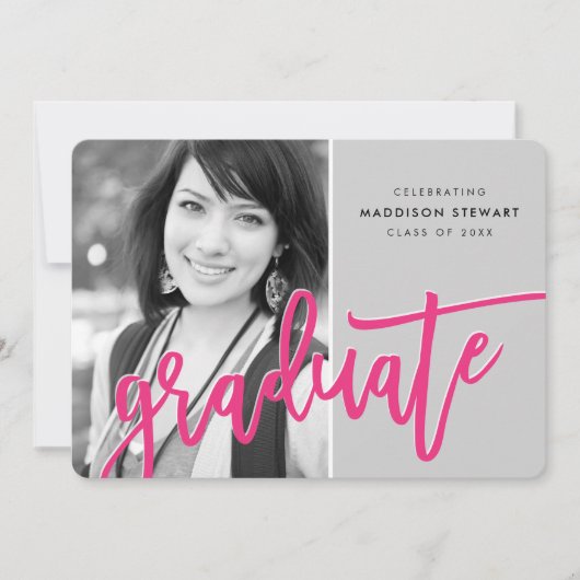 GRAD-PARTY 2021 - moderner, bedruckter Overlay in Dankeskarte (Vorderseite)