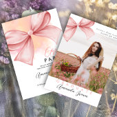 Grad Party 2025 Pink Bow Coquette Elegant Trendy Einladung