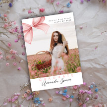 Grad Party 2025 Pink Bow Coquette Elegant Trendy