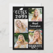 Grad Party 5 Fotos Extravagante Klasse Jahr Skript Einladung (Vorderseite)