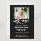 Grad Party 5 Fotos Extravagante Klasse Jahr Skript Einladung (Rückseite)