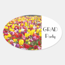 GRAD Party Aufkleber Tulip Blume Abschluss