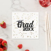 Grad Party Custom Year Gold Glitzer Graduation Cap Serviette (Beispiel)