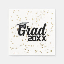 Grad Party Custom Year Gold Glitzer Graduation Cap