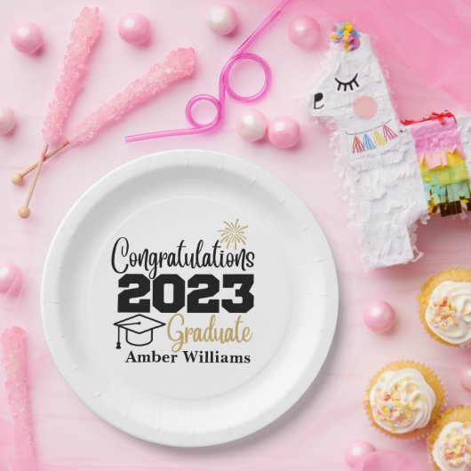 Grad Party Decor Class of 2023 Personalize Pappteller (Party)