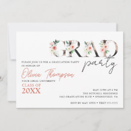 GRAD PARTY Floral Graduation Party Einladung