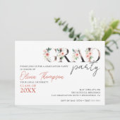 GRAD PARTY Floral Graduation Party Einladung (Stehend Vorderseite)