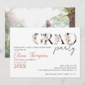 GRAD PARTY Floral Graduation Party Einladung (Vorne/Hinten)