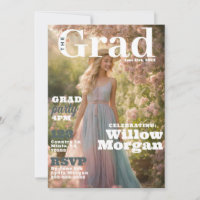 Grad Party Foto Magazine Cover Einladung
