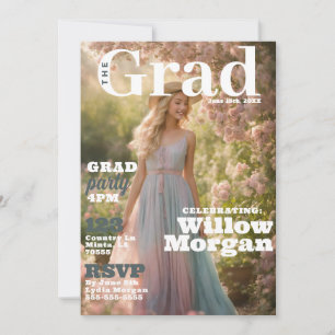 Grad Party Foto Magazine Cover Einladung
