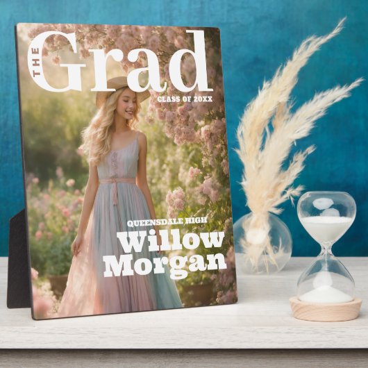 Grad Party Foto Magazine Cover Einladung Fotoplatte (Seite)