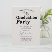 Grad Party Invite Class of 2025,Minimal grad Einladung (Stehend Vorderseite)