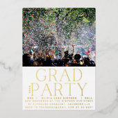 GRAD-PARTY | Klasse des 2023 Gold Pressed Modern F Folieneinladung (Vorderseite)