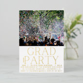 GRAD-PARTY | Klasse des 2023 Gold Pressed Modern F Folieneinladung (Stehend vorne)