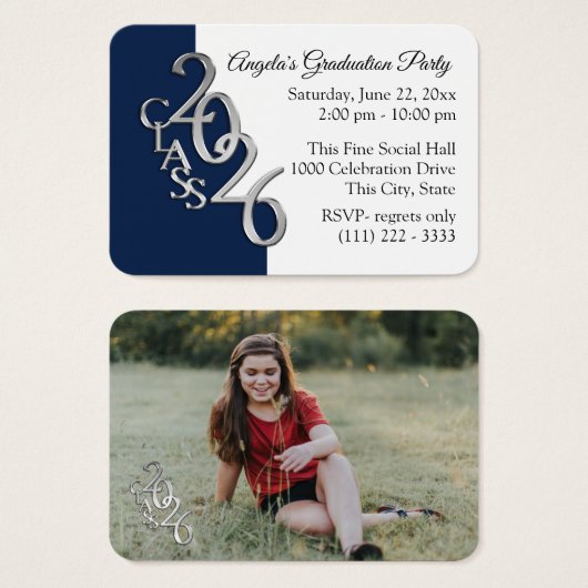 Grad Party Mini Pocket Photo Insert Card 2026 (Vorne & Hinten)