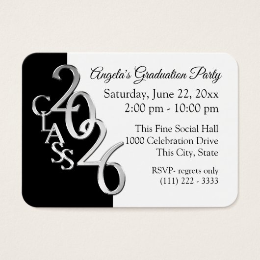 Grad Party Mini Pocket Photo Insert Card 2026 (Vorderseite)