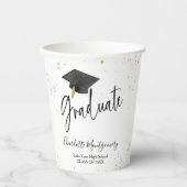 Grad Party Moderner Splash Glitzer Pappbecher (Vorderseite)