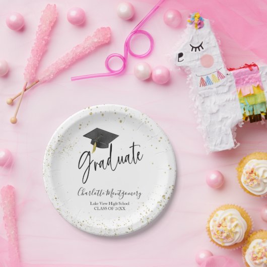 Grad Party Moderner Splash Glitzer Pappteller (Party)