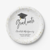 Grad Party Moderner Splash Glitzer Pappteller (Vorderseite)