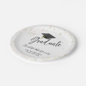 Grad Party Moderner Splash Glitzer Pappteller (Schrägansicht)