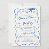 Grad Party Retro Invite Class of 2025,Whimsical Einladung (Vorderseite)