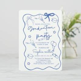 Grad Party Retro Invite Class of 2025,Whimsical Einladung