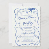 Grad Party Retro Invite Class of 2025,Whimsical Einladung (Vorderseite)