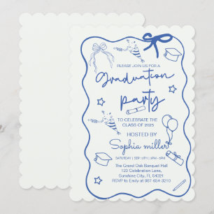 Grad Party Retro Invite Class of 2025,Whimsical Einladung