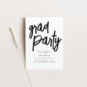 Grad Party Schwarz-Weiß-Einladung Einladung