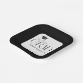 Grad Party Schwarz-Weiß-Papierplatte Pappteller (Gewinkelt)