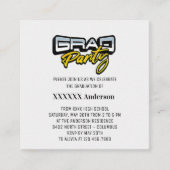 Grad Party Script Gold Schwarz und Weiß Begleitkarte (Vorderseite)