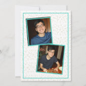 GRAD PARTY-Türkisblau - 2 Foto Einladung (Rückseite)