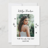 Grad Party Whimsical Doodle Frame Einladung (Rückseite)