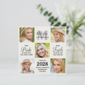 Grad Personalisiert 5 Foto Collage Abschluss Ankündigung (Stehend Vorderseite)