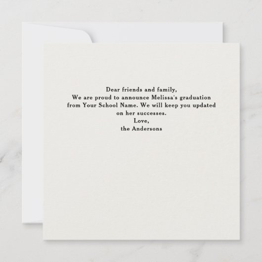 Grad Personalisiert 5 Foto Collage Abschluss Ankündigung (Rückseite)