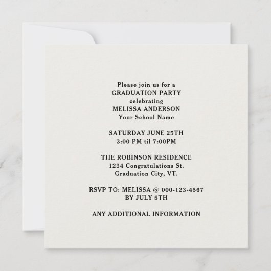 Grad Personalisiert 5 Foto Collage Abschluss Einladung (Rückseite)