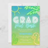 Grad Pool Bash - Pool Party  Einladung (Vorderseite)