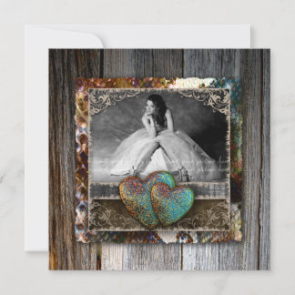 Grad Quinceanera Sweet 16 Vintage Farmhouse Einladung