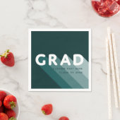 Grad Retro Green White Graduation Party Serviette (Beispiel)