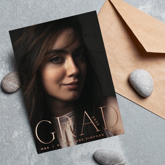 GRAD | Rose Gold Foil Moderne Foto Ankündigung