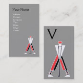 GRAD-ROT-GOLFER, GOLFINSTRUCTOR-MONOGRAMM VISITENKARTE (Vorne/Hinten)