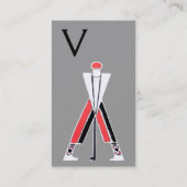 GRAD-ROT-GOLFER, GOLFINSTRUCTOR-MONOGRAMM VISITENKARTE (Rückseite)