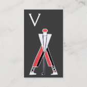 GRAD-ROT-GOLFER, GOLFINSTRUCTOR-MONOGRAMM VISITENKARTE (Rückseite)