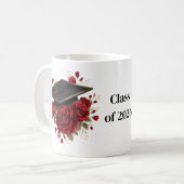 Grad rote Rosen Kaffeetasse (Vorderseite Links)