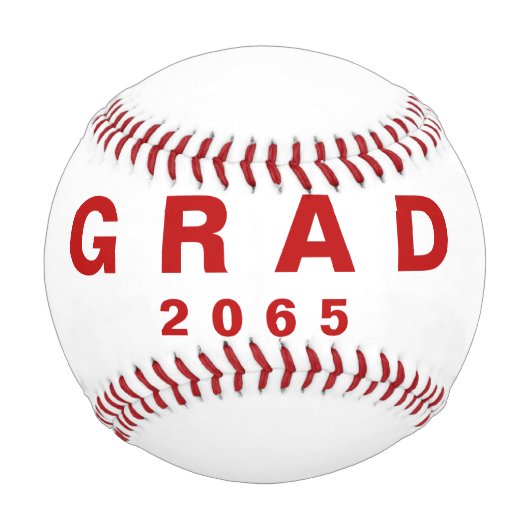 Grad Roter Name Datum Abschluss Geschenk Baseball (Vorderseite)
