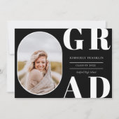 GRAD Rounded Foto Frame Abschluss Einladung (Vorderseite)